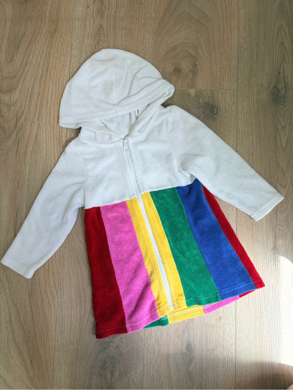 Hanna Anderson White Hooded Terry Dress